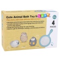 Zestaw Zabawki Do Kąpieli Łowienia Gumowe Zwierzątka Sitko Pastelowe 4 el.