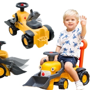 FALK Jeździk Traktor Koparka Komatsu z Łyżką i Klaksonem 1-3 Lat