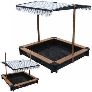 AXI Drewniana Piaskownica z Daszkiem Zamykana z Ławkami