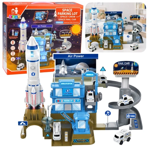 Kosmiczna Stacja Interaktywna Parking Rakieta Światła Dźwięki