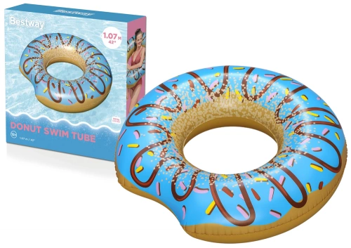 Koło Do Pływania Donut Pączek Niebieski 107 cm Bestway 36118