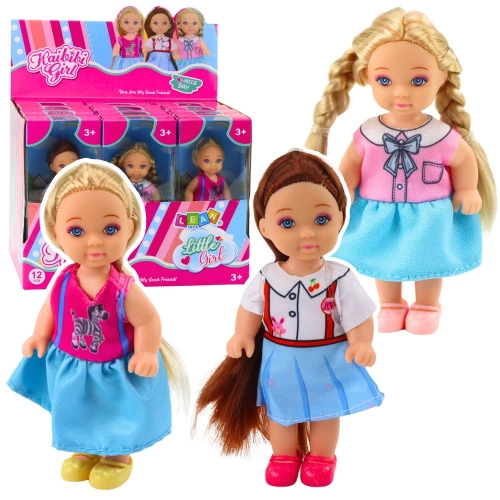 Mini Laleczka Kaibibi Długie Włosy Kolorowa Sukienka 12 cm Mix