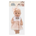 Lalka Bobas W Różowej Sukience Opaska Ruchome Rączki Nóżki 30cm