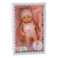 Lalka Bobas Niemowlak Z Kocykiem Biało-Różowe Ubranko Czapeczka 18 cm