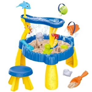 WOOPIE STOLIK WODNY XL Z KRZESEŁKIEM 2w1 PIASKOWNICA DELFINEK 12 AKCESORÓW  53705 