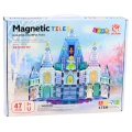 Klocki Magnetyczne Konstrukcyjne Zamek Lodowej Księżniczki Niebieskie 47 el.
