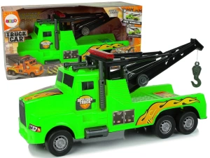Auto ciężarówka holownik pomoc drogowa 1:10 z liną zielona