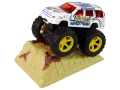 Auto Resorak Z Naciągiem Monster Truck Big Foot Gumowe Opony Rampa