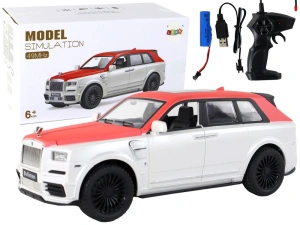 Auto zdalnie sterowane R/C 1:20 biało-czerwone z pilotem