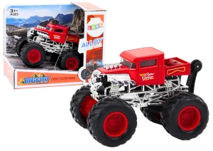 Autko terenowe czerwone z napędem frykcyjnym Lean Toys
