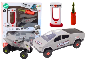 Zestaw Nowoczesne Auto z Quadem do Rozkręcania DIY Szary