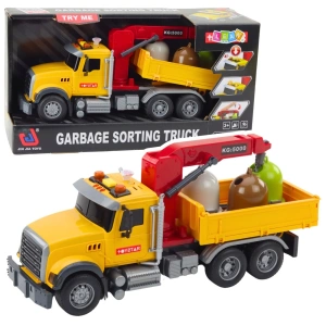 Ciężarówka do sortowania śmieci z pojemnikami, światłem i dźwiękiem Lean Toys