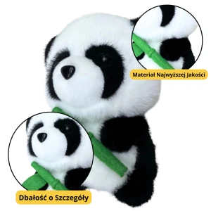 Pluszowa maskotka przytulanka Panda z bambusem 18 cm