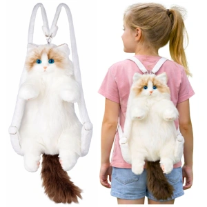 Pluszowy kot plecak maskotka biały 50 cm