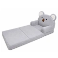 Rozkładany Fotel Sofa Leżanka Koala 2W1 Dla Dzieci Miękki Pluszowy Szary