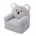 Rozkładany Fotel Sofa Leżanka Koala 2W1 Dla Dzieci Miękki Pluszowy Szary
