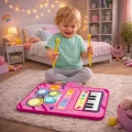Interaktywna Mata Muzyczna Taneczna Edukacyjna Perkusja Pianinko 2w1