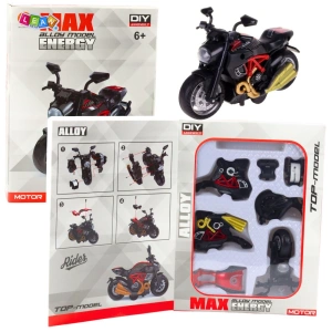 Motocykl do składania metalowy 1:14 DIY czerwony