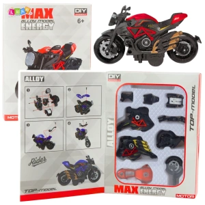 Motocykl do składania DIY metalowy 1:14 pomarańczowy