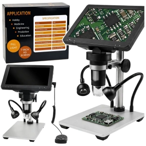 Mikroskop edukacyjny cyfrowy 1200x z ekranem LCD 7 cali