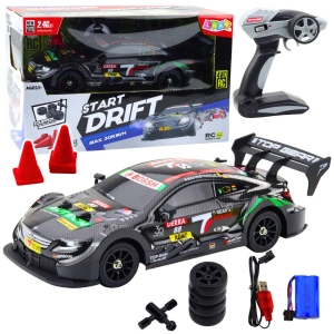 Samochód wyścigowy RC do driftu 1:16 czarny karbon 30 km/h