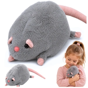 Pluszowa maskotka szczur z długim ogonem szary 40 cm