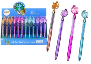 Długopis z gwiazdką i diamencikami, niebieski wkład 0,7 mm – mix kolorów