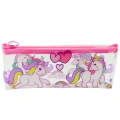 Piórnik Szkolny Dziewczęcy Transparentny Przeżroczysty Jednorożce