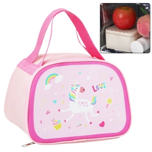 Torba termiczna śniadaniowa Lunch Bag różowa jednorożec 23 cm