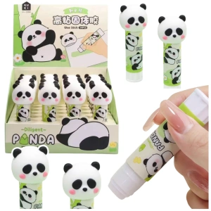 Klej w sztyfcie szkolny biurowy Panda zielony 3D