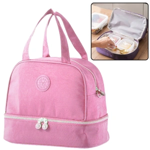 Torba termiczna śniadaniowa z regulowanym paskiem różowa 27 cm