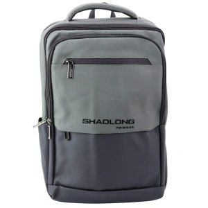 Plecak miejski biznesowy USB z kieszenią na laptopa czarno-szary 16 l, 41 cm