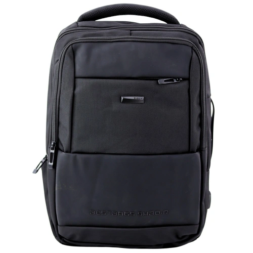 Plecak Miejski Biznesowy USB Pas Piersiowy Czarny 26L 45cm