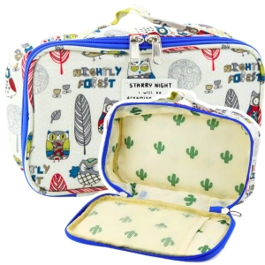 Piórnik szkolny organizer kosmetyczka Sowy biały 22,5 cm