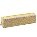 Piórnik Szkolny Organizer Wzór Łusek Syrenich Kolorowy Żółty 21x6cm