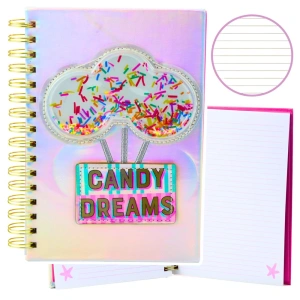Notatnik w linie Candy Dreams holograficzny A5, 90 kartek