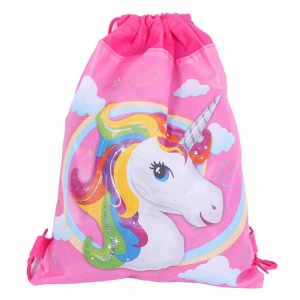 Worek szkolny na buty i strój gimnastyczny Jednorożec różowy 35 × 27 cm