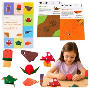 Kolorowy zeszyt z origami dla dzieci – zwierzęta, 30 arkuszy