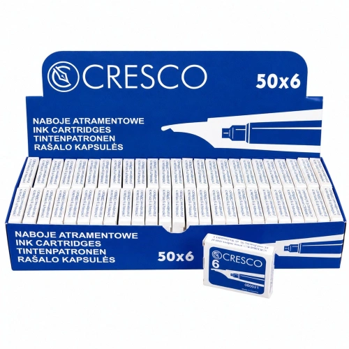 Naboje do pióra atramentowe niebieskie 6 sztuk Cresco SADPEX