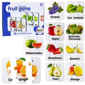 Puzzle edukacyjne Owoce – 10 połączeń, nauka angielskiego