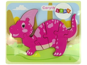 Drewniane puzzle dinozaur – Corythosaurus różowy lub Spinosaurus fioletowy