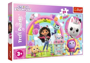 Puzzle 24 Maxi Wesoła Gabi – Koci Domek Gabi Trefl