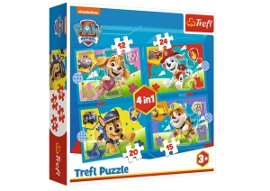 Puzzle 4w1 Psi Patrol Biegnące Pieski Trefl