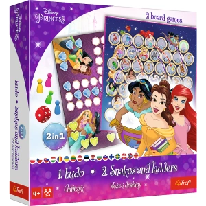 Gra planszowa 2w1 Chińczyk Węże i drabiny Disney Princess Trefl 02418