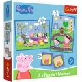 Puzzle + MEMOS - 2w1 (30,48) - Radosne chwile z Świnką Peppą - Trefl 93331