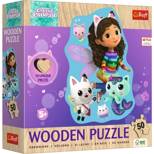 Puzzle - 50 Drewniane - Wesoła Gabi - Koci Domek Gabi - Trefl 20260