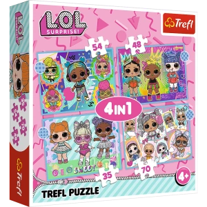 Puzzle - 4w1 (35, 48, 54, 70) - Poznaj laleczki - LOL Surprise! - Trefl 34613
