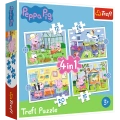 Puzzle - 4w1 (12,15, 20, 24) - Wspomnienia z wakacji - Świnka Peppa - Trefl 34359