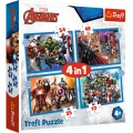 Puzzle - 4w1 (25, 48, 50, 70) - Odważni Avengersi - Trefl 34386
