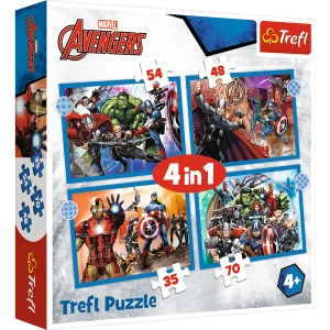 Puzzle - 4w1 (25, 48, 50, 70) - Odważni Avengersi - Trefl 34386
